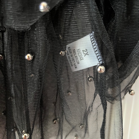 Black Sheer Ruffle Top - Picture 4 of 4